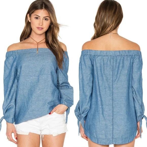 Free People Tops - Free People Show Some Shoulder Chambray Top